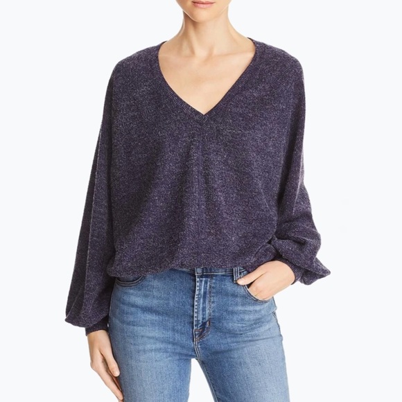 Band of Gypsies Sweaters - Band of Gypsies Heathered Navy Slouch Sweater